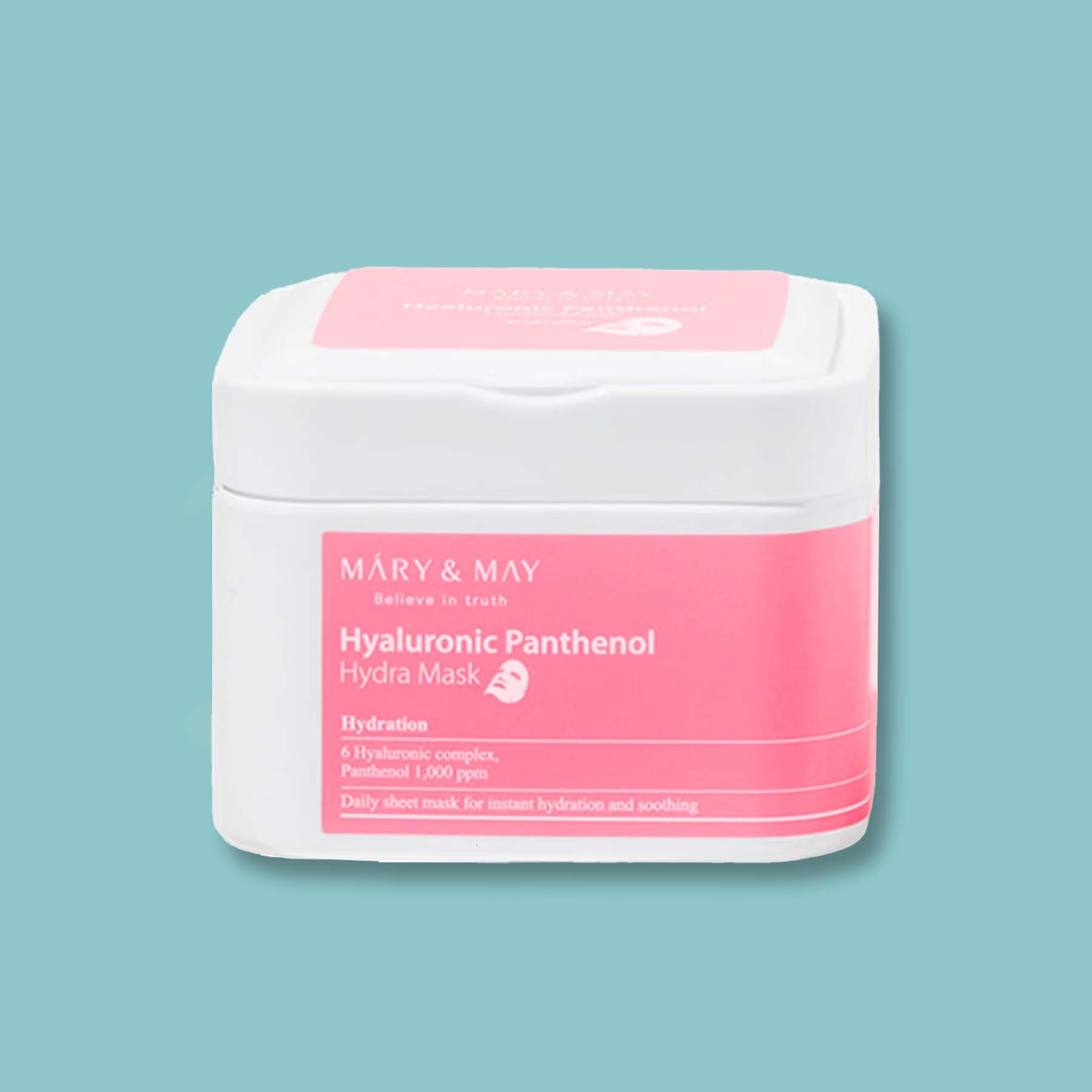 Mary & May Textilná maska na tvár Hyaluronic Panthenol Hydra Mask - 400 g / 30 ks