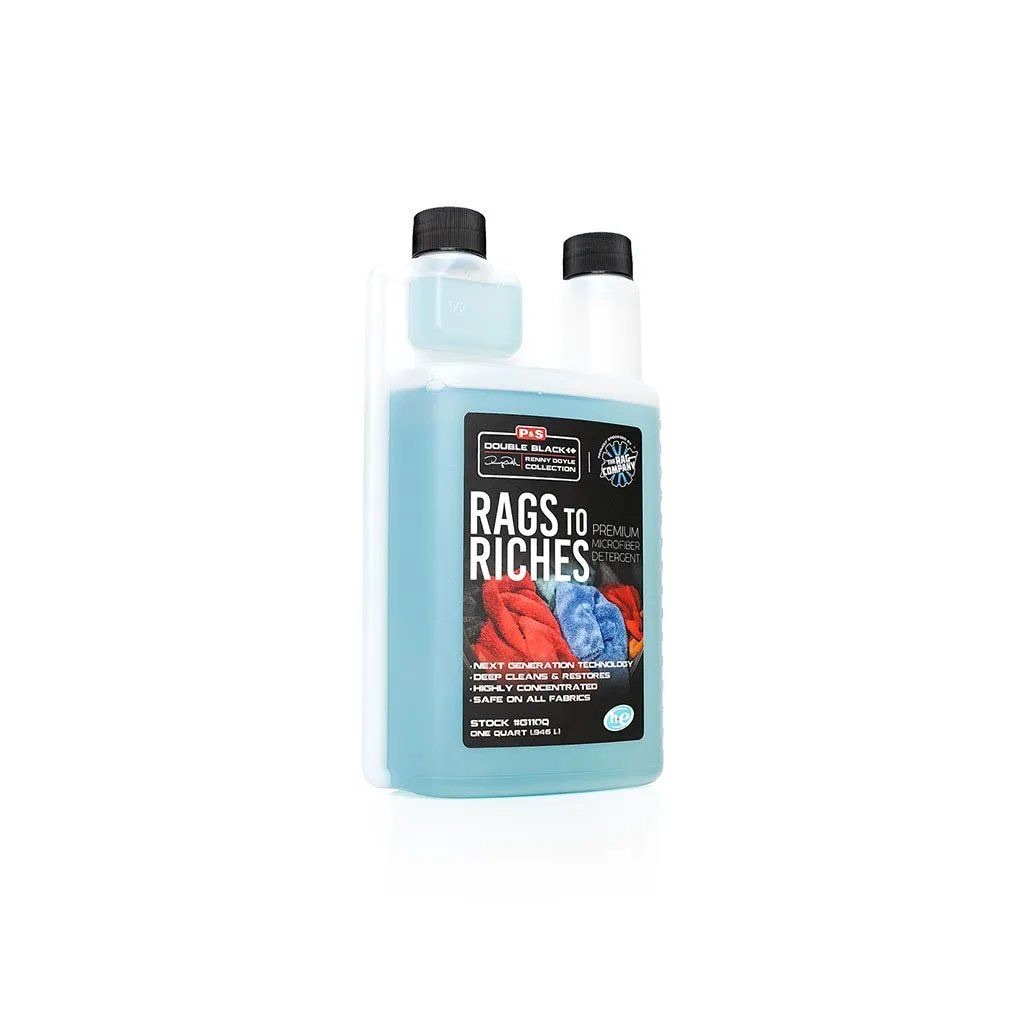 Fľaša P&S Rags To Riches s objemom 946 ml, prípravok určený priamo na pranie mikrovláknových utierok.