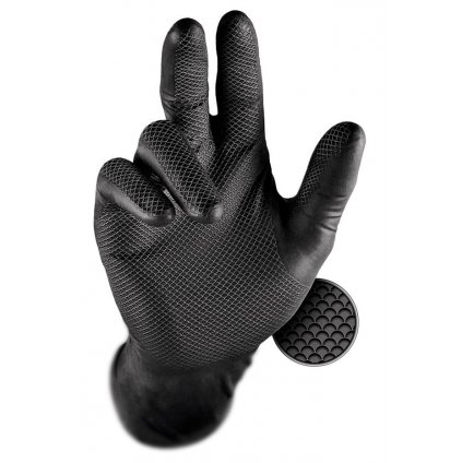 Grippaz 246A Protišmykové nitrilové rukavice čierne veľkosť M/8 - 50ks