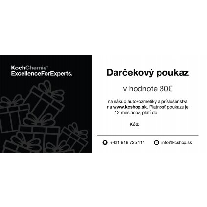 30 darcekovy poukaz kcshop