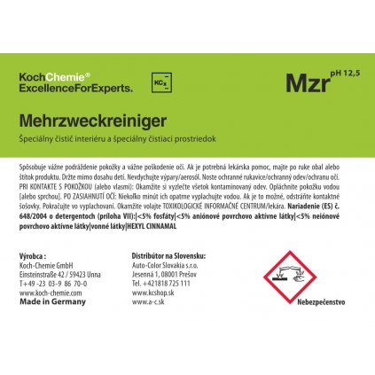 Koch Chemie produktová etiketa - Mehrzweckreiniger - Špeciálny čistič interiéru