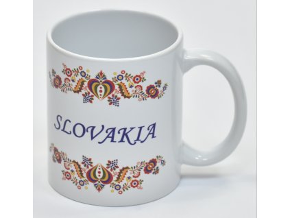 Keramický hrnček 330ml folklórny slovakia výška 95mm priemer 82mm