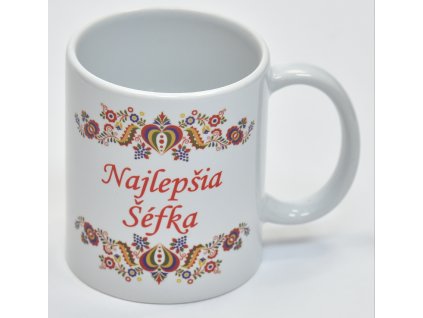 Keramický hrnček 330ml najlepšia šéfka výška 95mm priemer 82mm