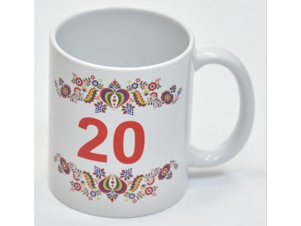 Keramický hrnček 330ml pre ženu 20 výška 95mm priemer 82mm