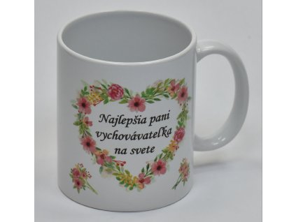 Keramický hrnček 330ml  najlepšia pani vychovávateľka na svete 95mm priemer 82mm