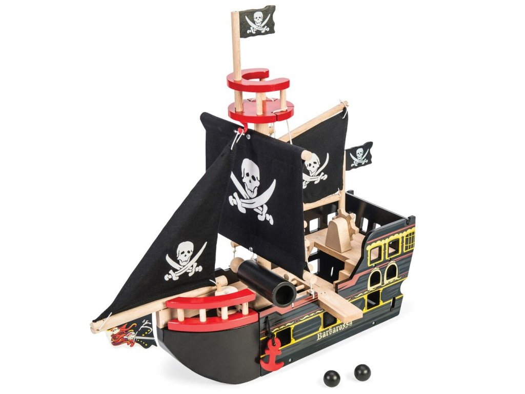TV246 Barbarossa Pirate Ship Boat Black Sail Caribbean