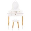 TV607 vanity pamper table and stool front on white
