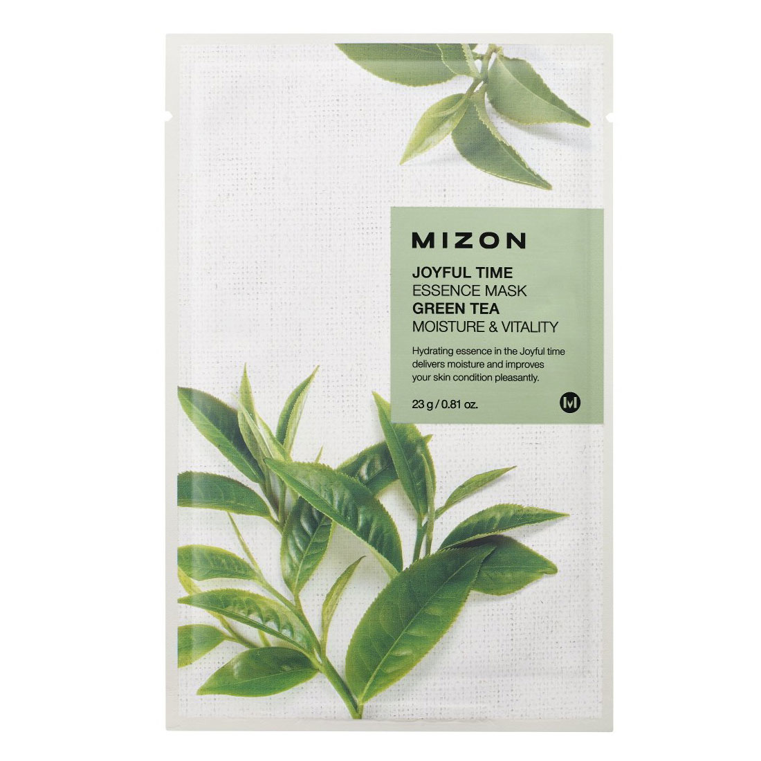 Mizon Joyful Time Essence Mask (Green Tea) - Plátýnková maska s revitalizačním účinkem | 23 g