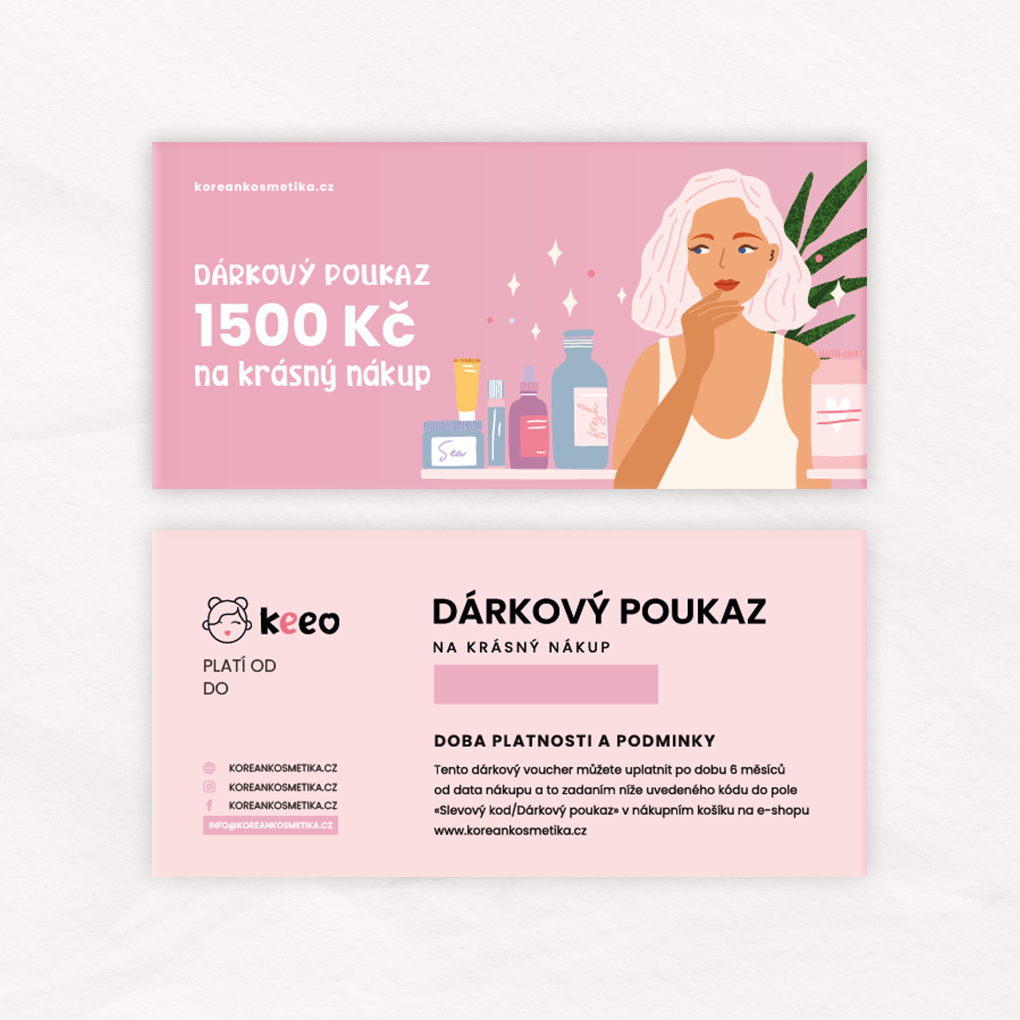 KEEO koreankosmetika.cz Dárkový poukaz 1500 Kč