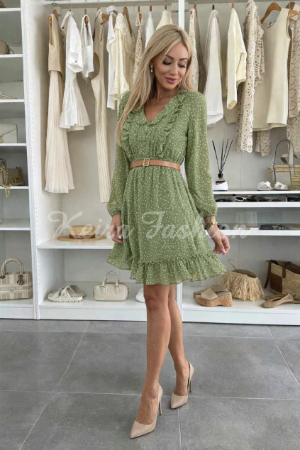 zelené šaty s opaskom
