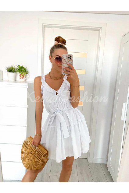 biele letné bavlnené šaty