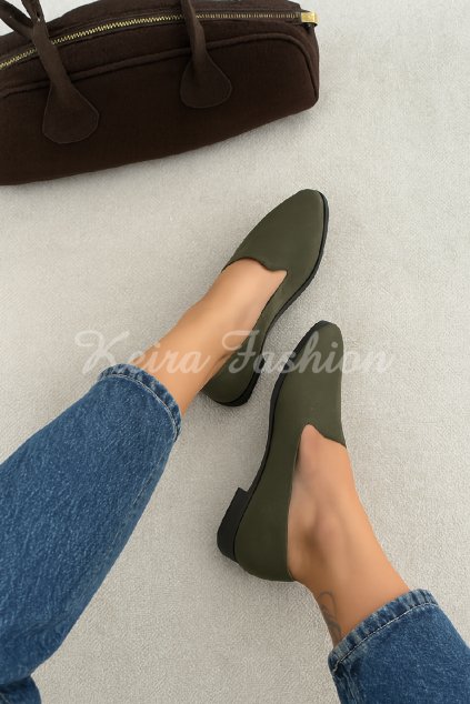 khahi zelené mokasíny