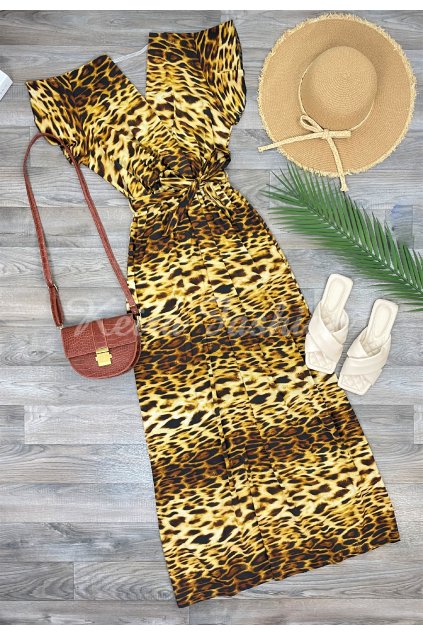 dlhé leopardie šaty