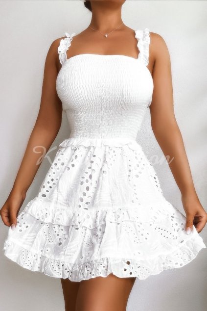 biele perforované šaty white broderie anglaise shirred tiered mini dress p10846 1552481 image