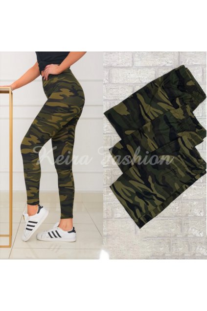 Dámske maskáčové legíny s elastickým pásom – extra pohodlné a pružné