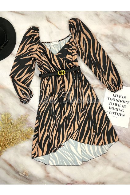šaty so vzorom zebra