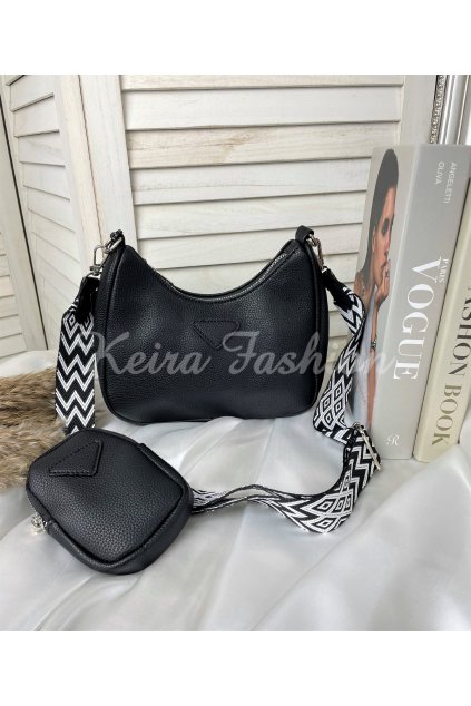 čierna crossbody kabelka