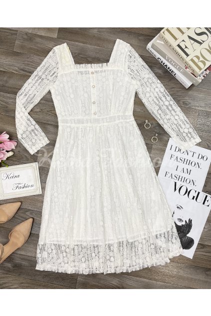 biele čipkované šaty