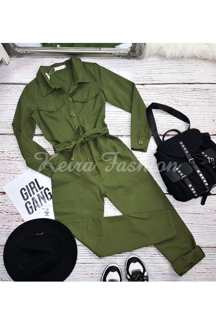 dlhý army khaki overal