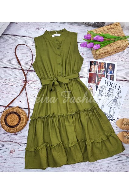 khaki zelené dámske šaty