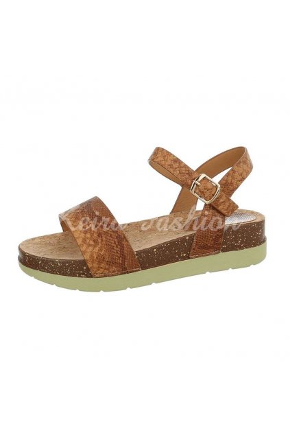 hnedé letné nízke sandále
