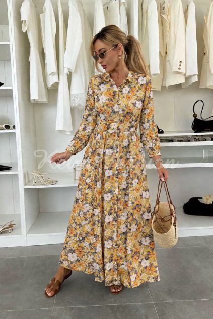 kvetované maxi šaty