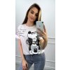 biele tričko mickey s perlami