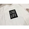 biele tričko s náôisom live life