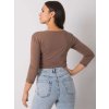 hnedé bavlnené tričko so 3/4 rukávom