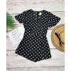 krátky čierny bodkovaný overal