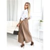 hnedá plisovaná midi sukňa