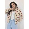Kvetinová fleecová bomber bunda