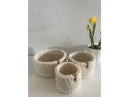 Sada 3 košíkov NATURAL