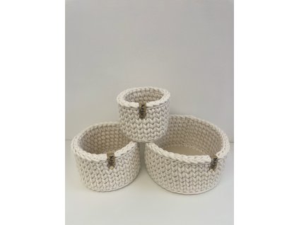 Sada 3 košíkov NATURAL