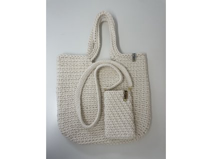 Set shopperka + taštička na mobil Natural