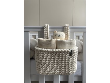 Závesný háčkovaný košík NATURAL
