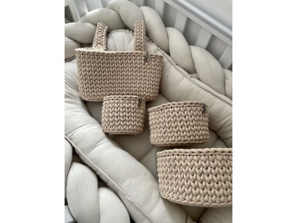 Sada 4 košíkov WARM BEIGE