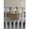 Závesný háčkovaný košík WARM BEIGE