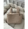 Závesný háčkovaný košík WARM BEIGE