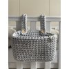 Závesný háčkovaný košík LIGHT GREY