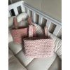 Závesný háčkovaný košík PASTEL PINK