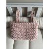 Závesný háčkovaný košík PASTEL PINK