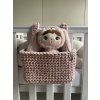 Závesný háčkovaný košík PASTEL PINK