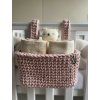 Závesný háčkovaný košík PASTEL PINK