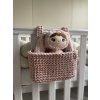 Závesný háčkovaný košík PASTEL PINK