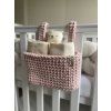 Závesný háčkovaný košík PASTEL PINK