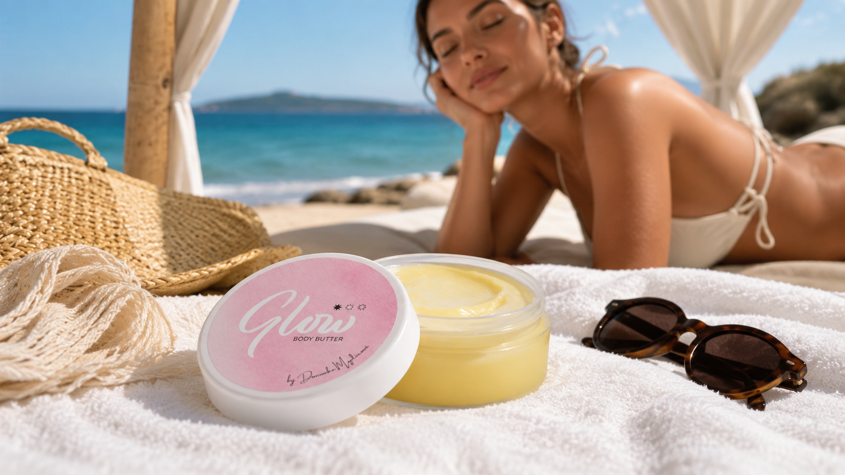 Opalovací máslo KK Glow s vůní Ambra a bio arganovým olejem