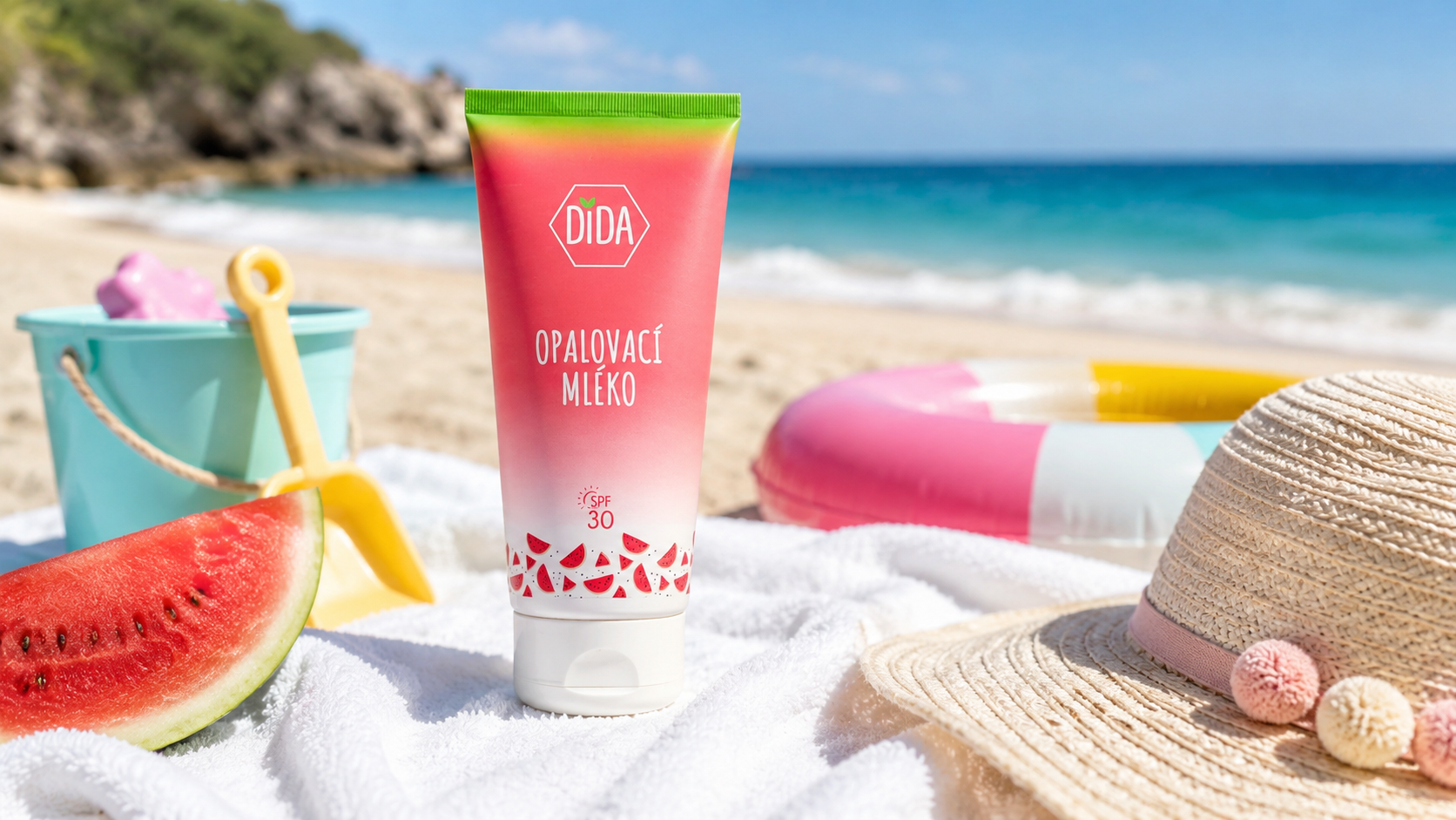 Dida dětské opalovací mléko SPF 30 s vůní melounu pro bezpečné léto