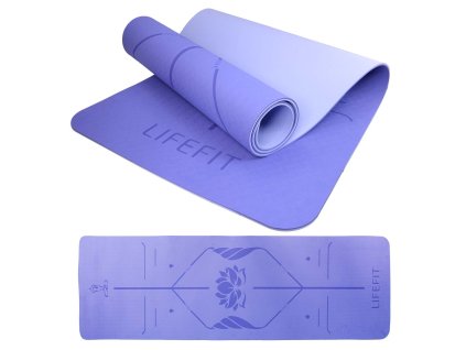 Podložka LIFEFIT® YOGA MAT LOTOS DUO, 183x58x0,6cm, modrá