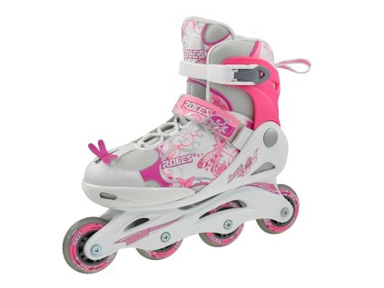 Kolečkové brusle ROCES COMPY 6.0 Girl, bílo - růžové, vel. L (38-41)
